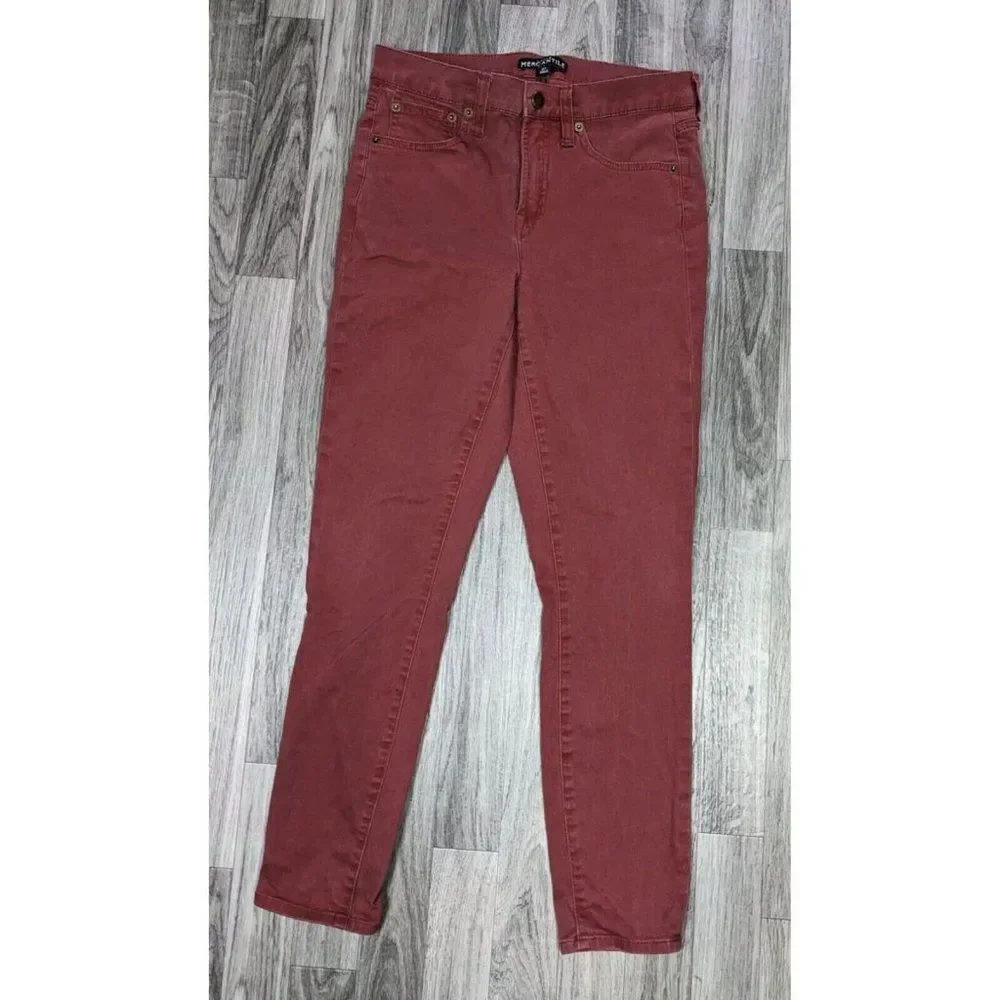 J.‎ Crew Womens Size 27 Mercantile Pockets Skinny Red Denim Jeans